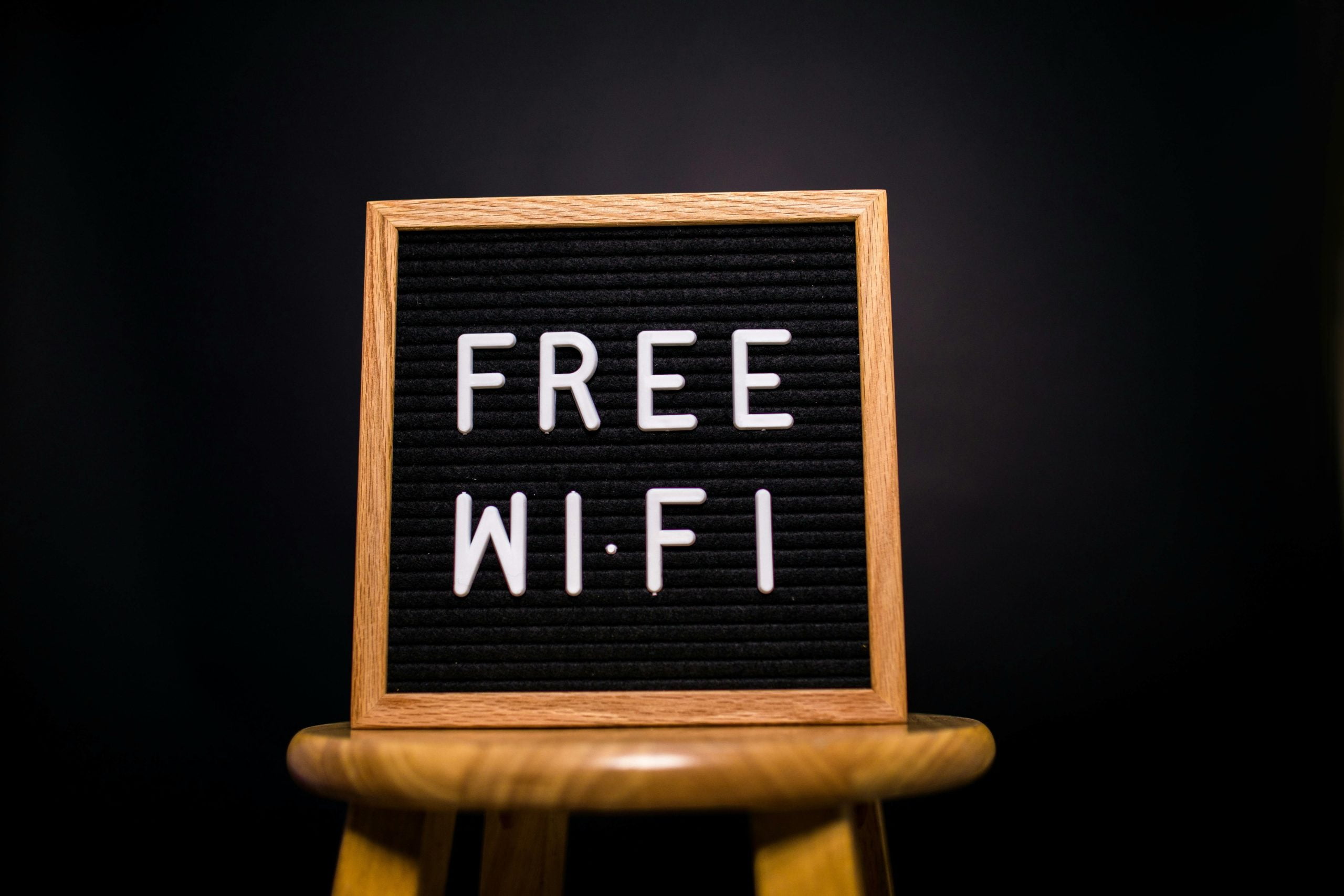 Sign saying, "Free WiFi"